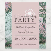 Elegant Leaf, Housewarming Party Wijn Etiket (Enkel label)
