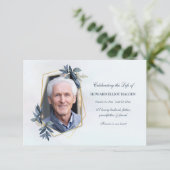 Elegant Leaf Memorial-fotokaart Bedankkaart (Staand voorkant)