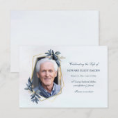 Elegant Leaf Memorial-fotokaart Bedankkaart (Voorkant / Achterkant)