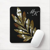 Elegant Leaf Monogram Mousepad Muismat (Met muis)