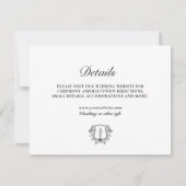 Elegant Leaf Monogram Zwart & Wit Behuizing Kaart (Voorkant)