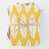 Elegant Leaf-patroon Inpakpapier Vel (In situ)