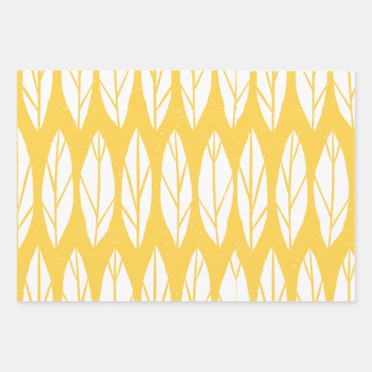 Elegant Leaf-patroon Inpakpapier Vel (Voorkant)