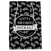Elegant Leaf Pattern Natuur Lovers Birthday Medium Cadeauzakje (Voorkant)