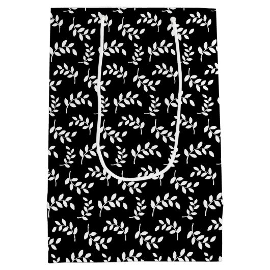 Elegant Leaf Pattern Natuur Lovers Birthday Medium Cadeauzakje (Achterkant)