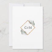 Elegant Leaf Sage Olive Branches Gold Foil Wedding Kaart (Achterkant)