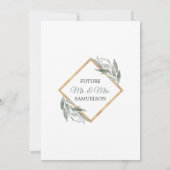 Elegant Leaf Sage Olive Gold Foil COUPLE'S SHOWER Kaart (Achterkant)