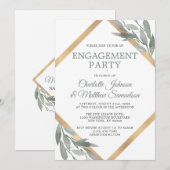 Elegant Leaf Sage Olive Gold Foil COUPLE'S SHOWER Kaart (Voorkant / Achterkant)