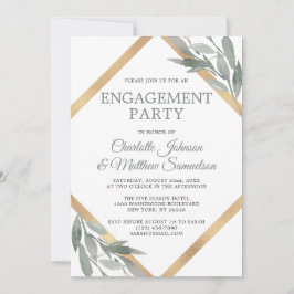 Elegant Leaf Sage Olive Gold Foil COUPLE'S SHOWER Kaart