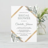 Elegant Leaf Salie Olijf Goud Folie VRIJGEZELLENFE Kaart (Staand voorkant)