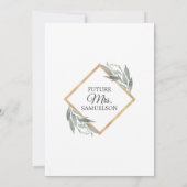 Elegant Leaf Salie Olijf Goud Folie VRIJGEZELLENFE Kaart (Achterkant)