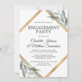 Elegant Leaf Salie Olive Gold ENGAGEMENT PARTY Kaart (Voorkant)