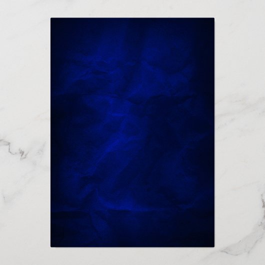 Elegant Leaf Swirl Deep Blue Wedding Folie Uitnodiging (Achterkant)