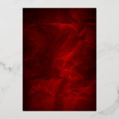 Elegant Leaf Swirl Deep Red Wedding Folie Uitnodiging (Achterkant)