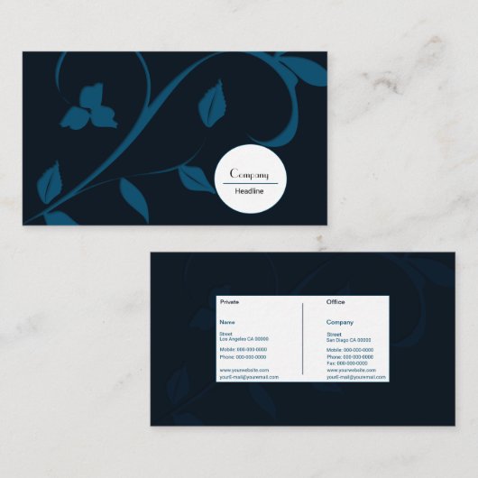 Elegant Leaf Visitekaartje (Voorkant / Achterkant)