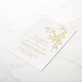 Elegant Leaf Wedding Gold Folie Uitnodiging (Gedraaid)