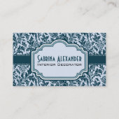 Elegant Leafy Art Nouveau Arts and Crafts Pattern Visitekaartje (Achterkant)