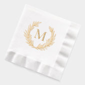 Elegant Leafy Crest Personalized Monogram Initiaal Folie Servetten (Links)