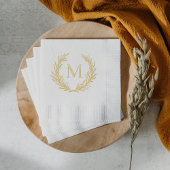 Elegant Leafy Crest Personalized Monogram Initiaal Folie Servetten