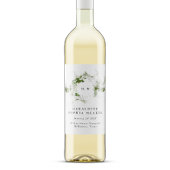 Elegant Leafy Eucalyptus Wreath Monogram Weddensch Wijn Etiket