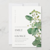 ELEGANT LEAFY FOLIAGE GREENERY SAVE THE DATE CARD BEDANKKAART (Voorkant)