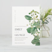 ELEGANT LEAFY FOLIAGE GREENERY SAVE THE DATE CARD BEDANKKAART (Staand voorkant)