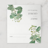 ELEGANT LEAFY FOLIAGE GREENERY WATERVERF FLORAL PLAATSKAARTJE (Buitenkant ongevouwen)