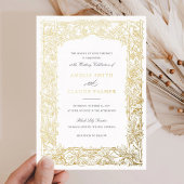 Elegant Leafy Vine Lijst Gouden Folie Bruiloft Folie Uitnodiging