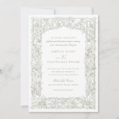  Elegant Leafy Vines Border Lijst Bruiloft Kaart (Voorkant)