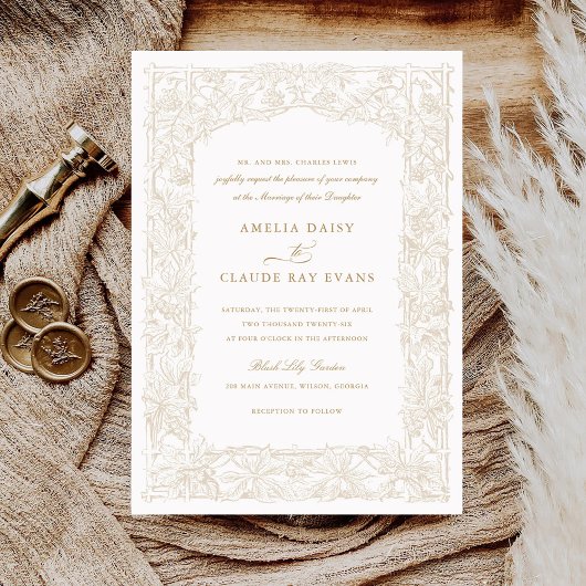  Elegant Leafy Vines Border Lijst Bruiloft Kaart