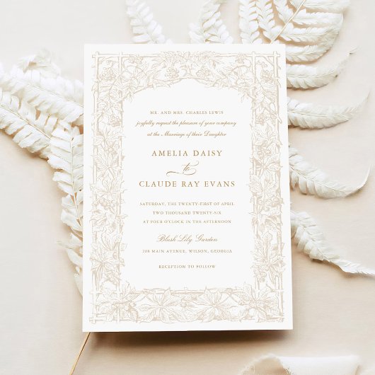  Elegant Leafy Vines Border Lijst Bruiloft Kaart