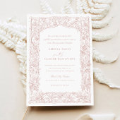 Elegant Leafy Vines Border Lijst Bruiloft Kaart