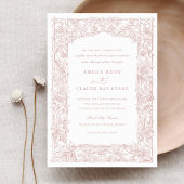 Elegant Leafy Vines Border Lijst Bruiloft Kaart