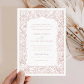 Elegant Leafy Vines Border Lijst Bruiloft Kaart