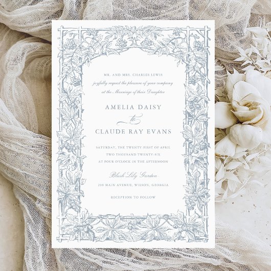  Elegant Leafy Vines Border Lijst Bruiloft Kaart