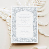 Elegant Leafy Vines Border Lijst Bruiloft Kaart