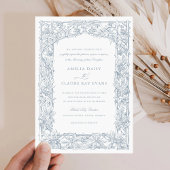 Elegant Leafy Vines Border Lijst Bruiloft Kaart