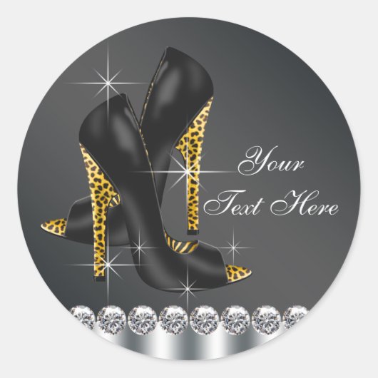 Elegant Leapard High Heel Shoe Stickers (Voorkant)