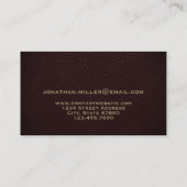 Elegant Leather Luxury Gold Initiaal Logo Visitekaartje (Achterkant)