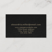 Elegant Leather Luxury Gold Monogram Visitekaartje (Achterkant)