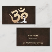 Elegant Leather om Symbol Yoga & Meditation Visitekaartje (Voorkant / Achterkant)