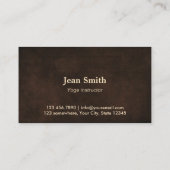 Elegant Leather om Symbol Yoga & Meditation Visitekaartje (Achterkant)