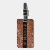 Elegant Leather Texture Mannen Personalized Bagagelabel (Voorkant verticaal)