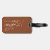 Elegant Leather Texture Mannen Personalized Bagagelabel (Achterkant horizontaal)