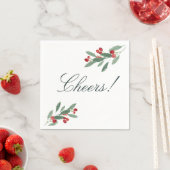 Elegant Leaves & Berries Holiday Cheers Servet (Insitu)