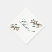 Elegant Leaves & Berries Holiday Cheers Servet (Hoek)