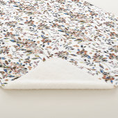 Elegant Leaves Berries Waterverf White Floral Sherpa Deken (3/4)