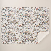 Elegant Leaves Berries Waterverf White Floral Sherpa Deken (Voorkant (horizontaal))