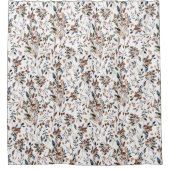 Elegant Leaves Berries White Waterverf Floral Douchegordijn (Voorkant)