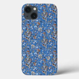 Elegant Leaves Blue Waterverf Floral Case-Mate iPhone Case